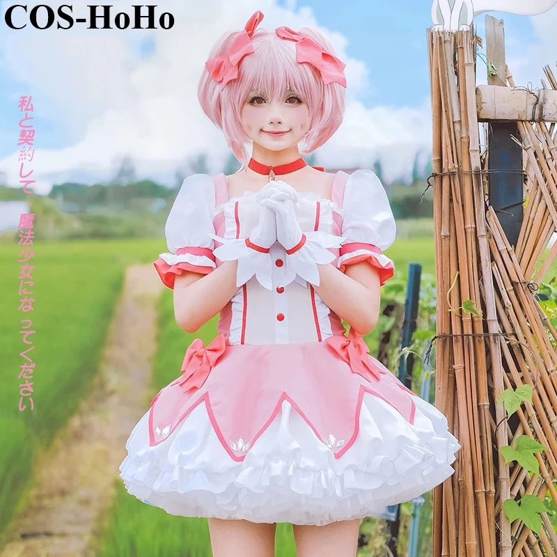 

COS-HoHo Anime Puella Magi Madoka Magica Kaname Madoka Sweet Lovely Dress Uniform Cosplay Costume Party Role Play Suit For Women