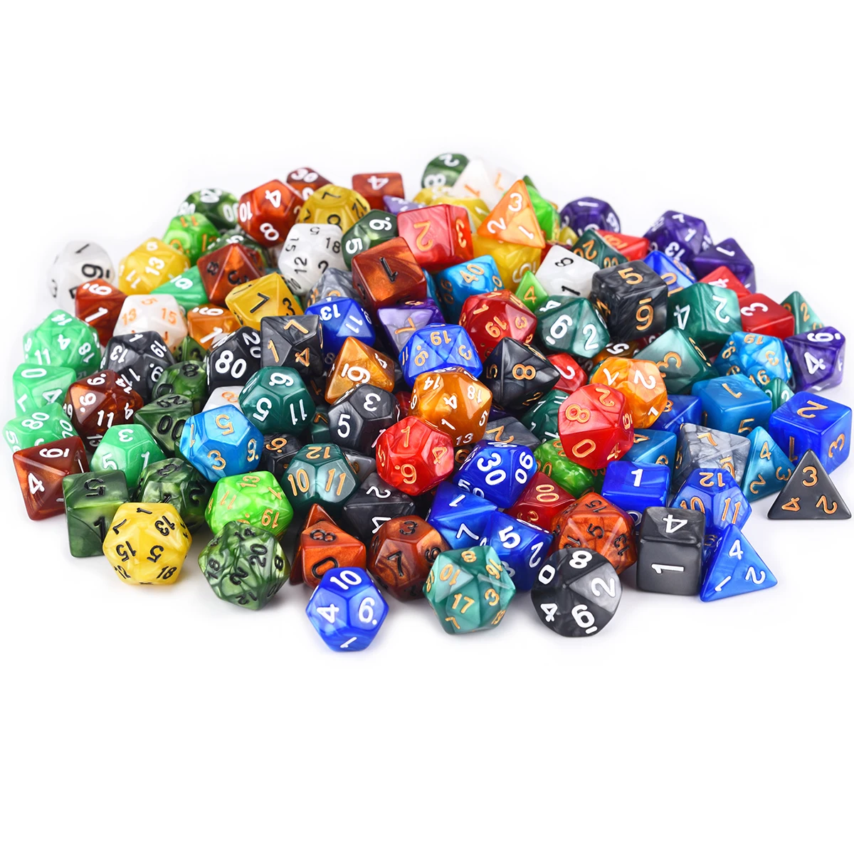 Жемчужный спиральный многогранный 7-Die игральные кости DND Set D4 D6 D8 D10 D % D12 D20 для