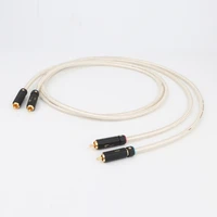 pair ofc silver plated rca audio cable hifi rca cable interconnect cable with gold plated rca connector hi end rca to rca cable