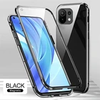 Двухсторонний защитный чехол из стекла для xiaomi mi 11 lite, магнитный Алюминиевый металлический бампер, чехол для xiaomi mi 11 pro
