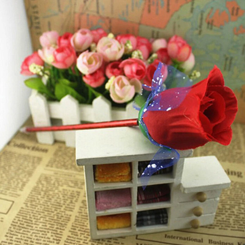 5 шт. Цвет разные цветы розы Шариковая ручка подарка с украшением в виде Розы