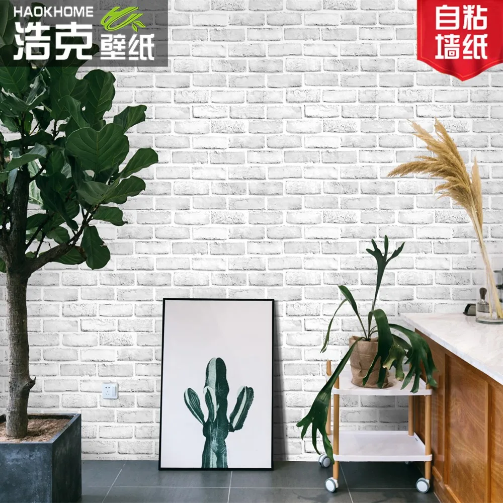 

White brick wallpaper Nordic self-adhesive 3D three-dimensional brick living room bedroom background wall