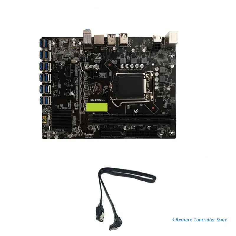 

Материнская плата BX0E B250C для майнера BTC 2DDR4 12 USB 3,0 к PCI-E X16, графическая карта