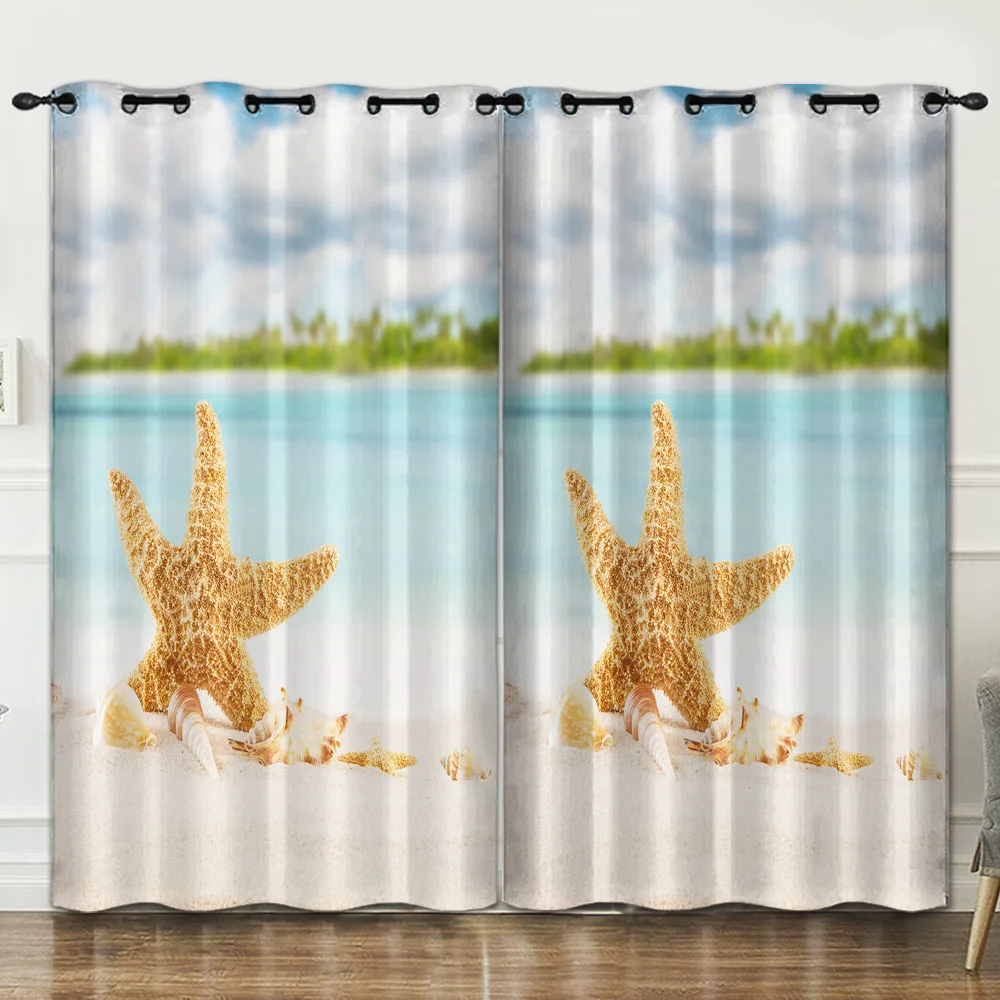 Красивые Морские Пейзажи в летней спальне гостиной украшение занавески фон