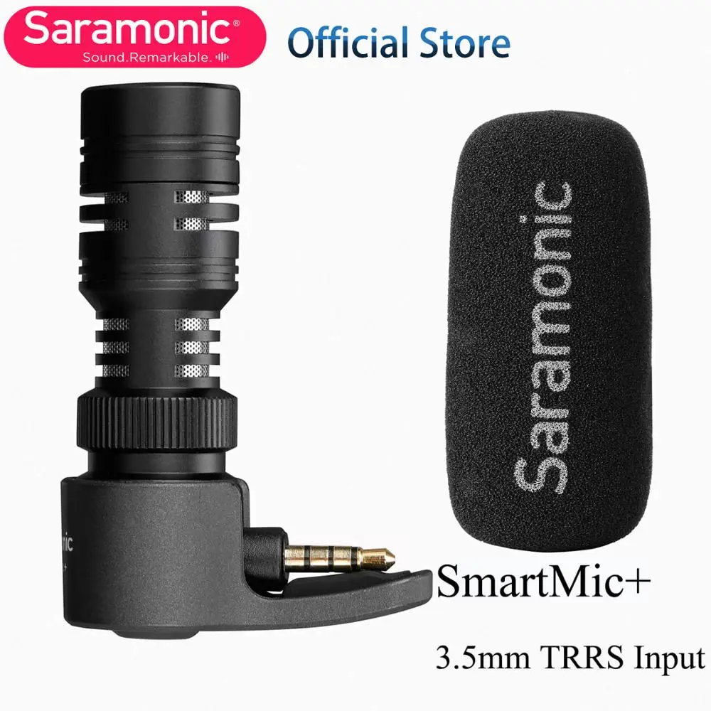 Saramonic SmartMic +/Di/UC TRRS направленный микрофон с ветровым стеклом из пены для IOS iPhone x 8 7