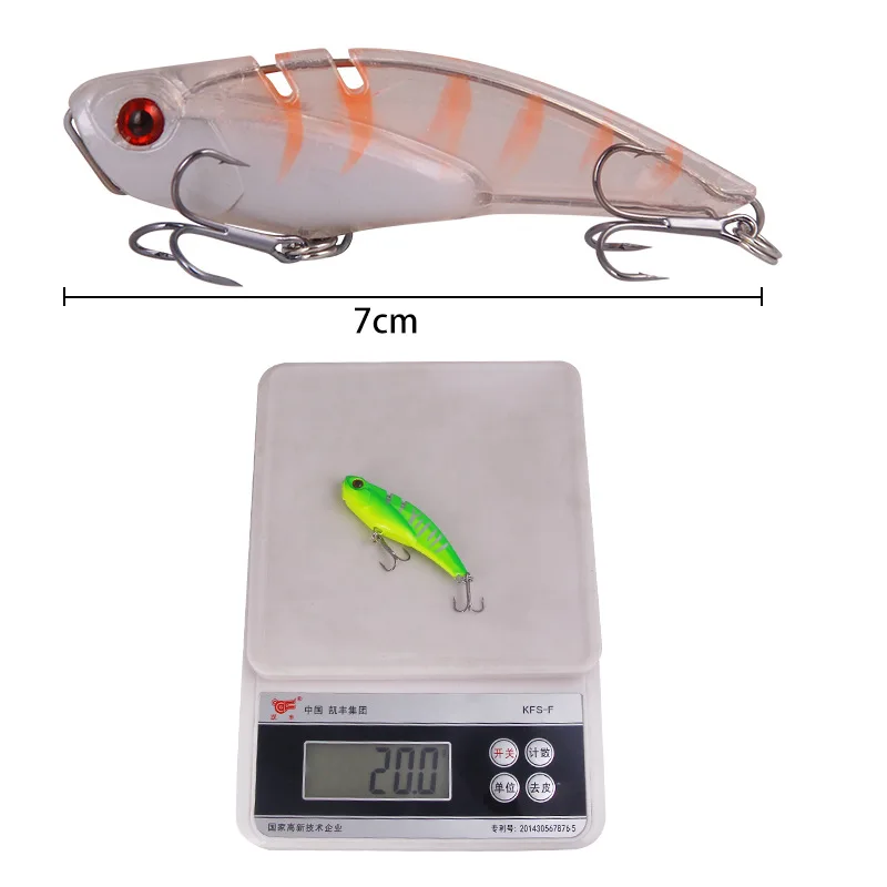 

1 Pcs Metal VIB Blade Lure 7cm 20g 3D Eyes Pencil Spoon Spinner Balancer Fishing Lure Hard Bait Fishing Tackle with Hook