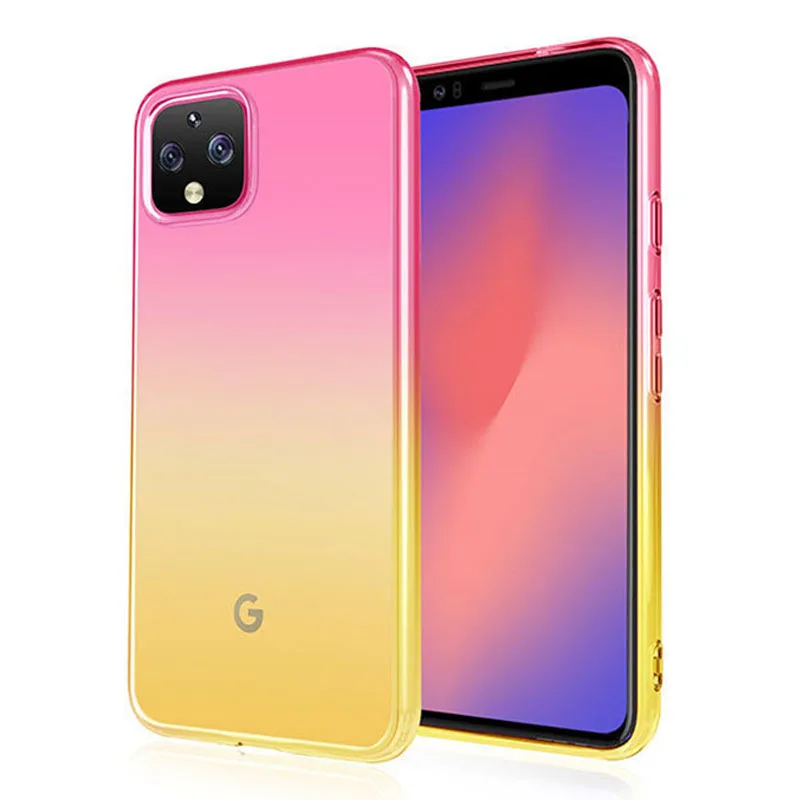 Силиконовый мягкий чехол с градиентом для Google Pixel 4 3a xl кристально прозрачный