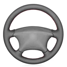 Black PU Faux Leather Steering Wheel Cover for Citroen Xsara Picasso 2001-2010 Berlingo 2003-2008 C5 2001-2006 Peugeot Partner