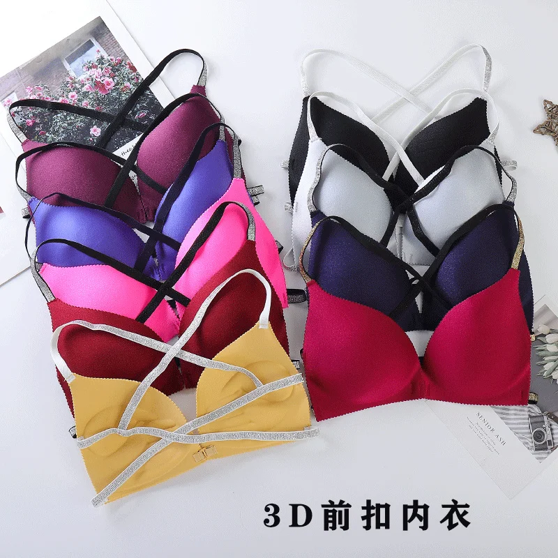 

3D Sexy Lingerie Seamless Sport Bra Backless Top Bra Push Up Bralette Brassiere Women Underwear girl large back strap bra vest