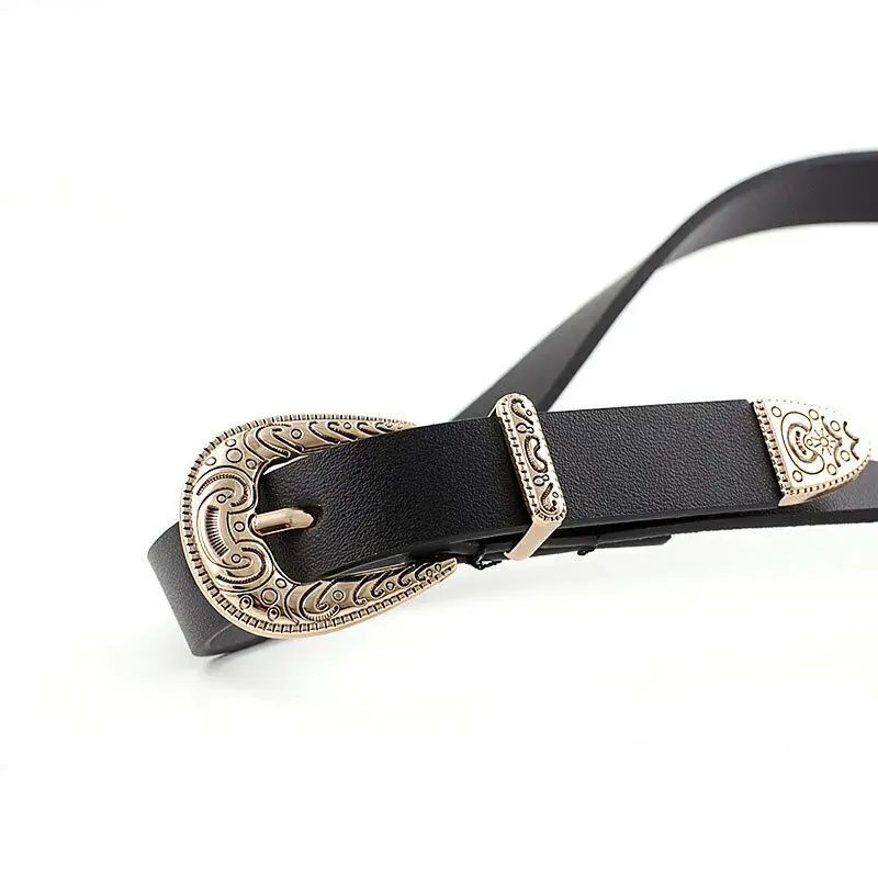 women black leather western cowgirl waist belt metal buckle waistband new hot belts for women luxury designer brand free global shipping