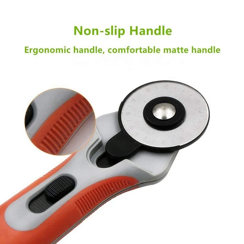 

NEW-45mm Rotary Cutter Set, Rotary Cutter with 7 Replacement Blades for Cutting, Perfect for Cutting Fabric, Leathers
