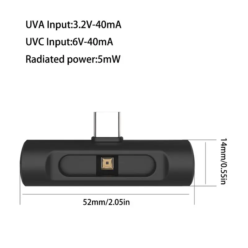 Мини Портативный UVC дезинфекция УФ светодиодный свет мобильный телефон USB C