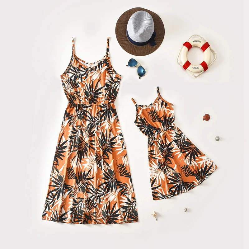 

Baywell Mother Daughter Sling Dresses Outfits Mom And Daughter Dress Kids Toddler Girls Dress Matching Family Clothes