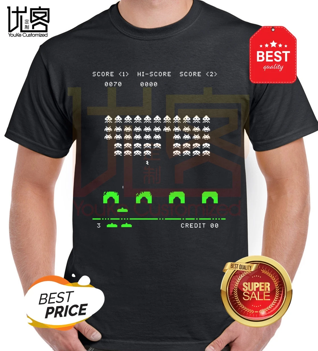 GILDAN 2019 забавная Мужская футболка для геймеров Space Invaders летняя модная | одежда
