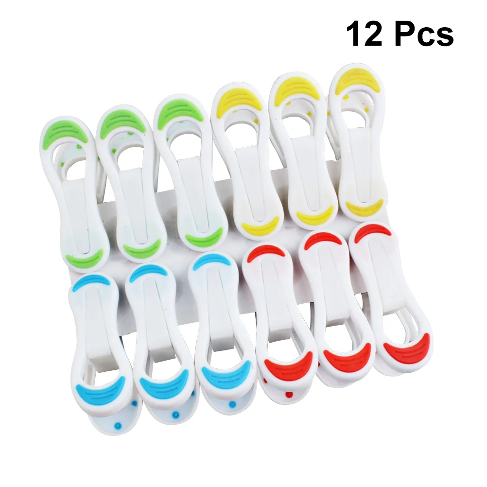 

12pcs Windproof Clothespins Anti-Slip Clothes Laundry Clips for Socks Blanket Underwear (Mixed Colors)