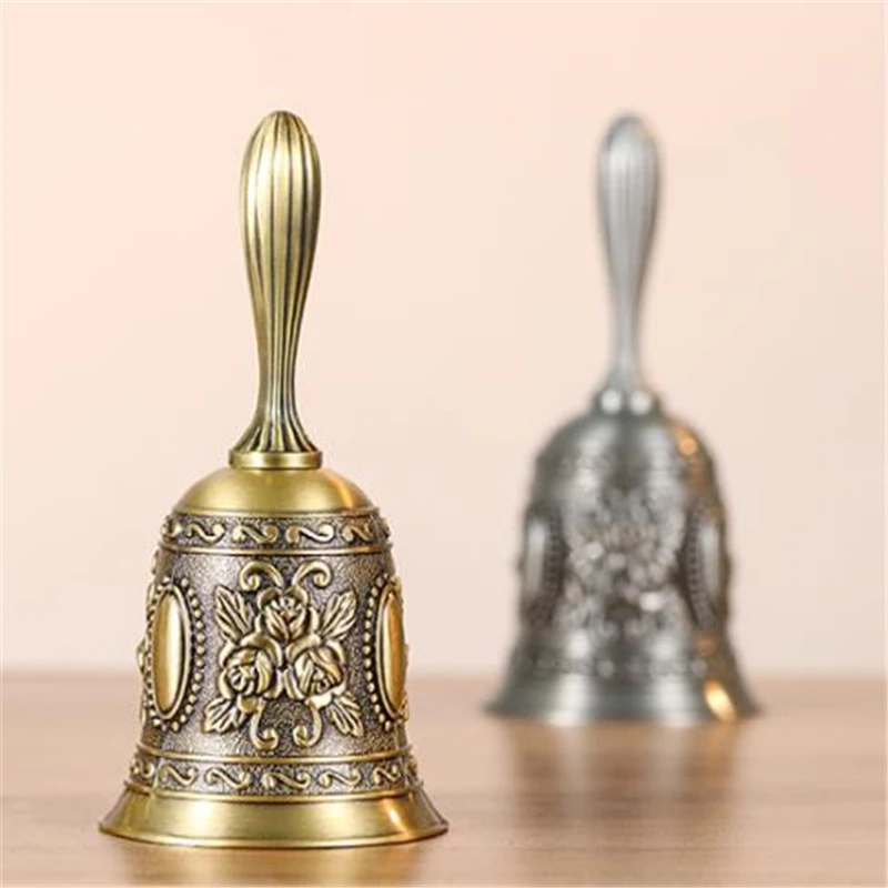 

Hand Call Bell Gold Silver Bells for Craft Wedding Decoration Alarm School Church Classroom Bar Hotel Multi-Purpose Vintage Bell