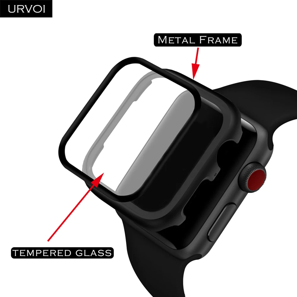 Чехол URVOI для Apple Watch series 6 5 43 металлический бампер с твердой рамкой алюминиевое