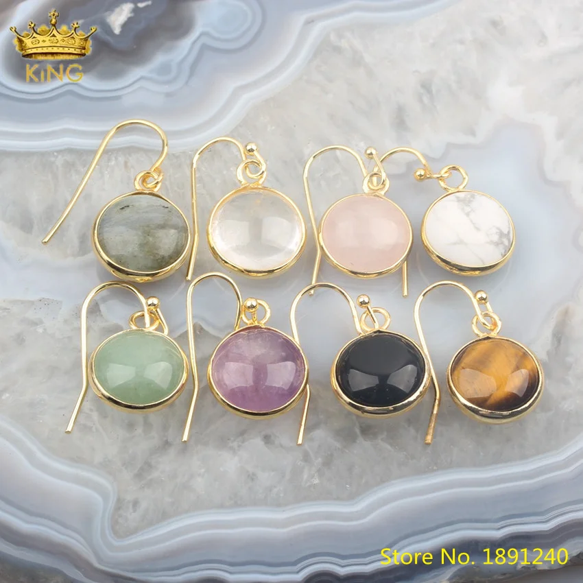 

Женские серьги-подвески с натуральным камнем, 10 пар