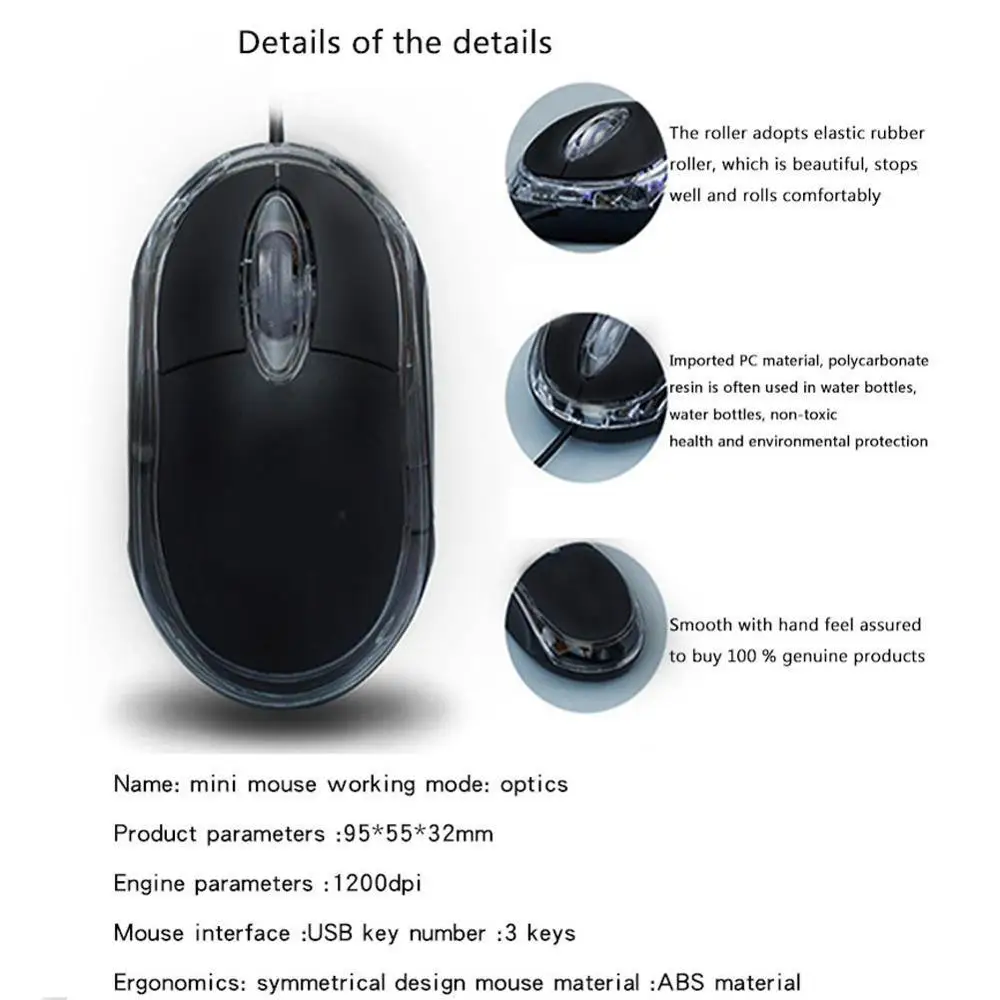

USB 2.0 Mouse For Playing game PC/Laptop/Notebook LED Notebook Wheel Wired Laptop For Lenovo Optical Y5A8