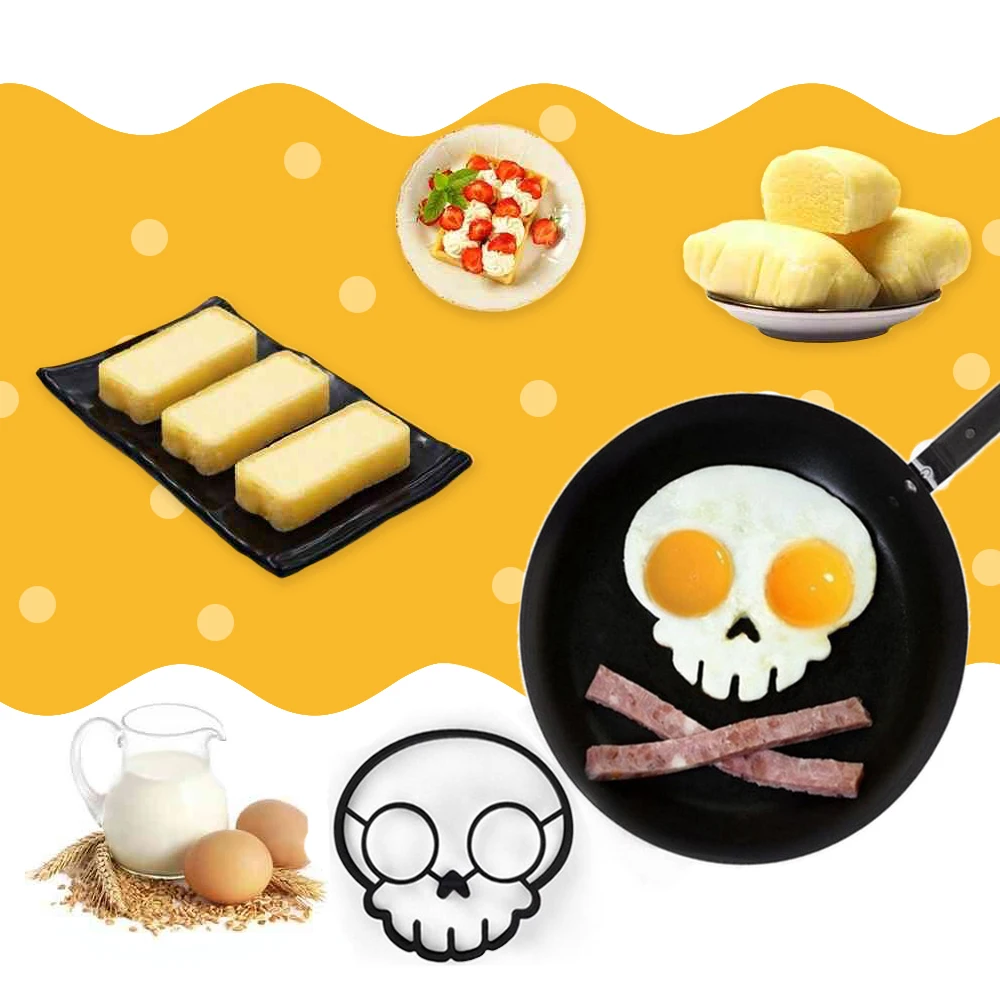 Голова черепа кролик Сова Форма силикагель яйцо жарки Творческая кухня DIY форма