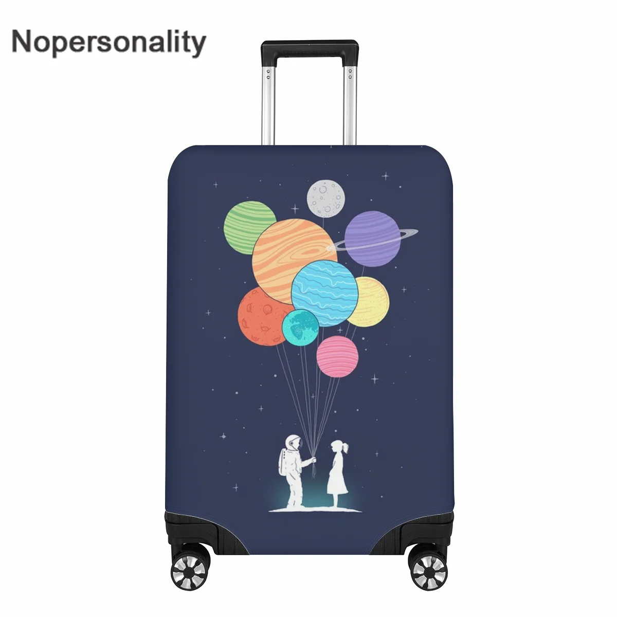 

Nopersonality Cool Suitcase Dust Cover Astronaut and Planets Print Thick Luggage Protective Cover Fit 18-32 Inch Travel Bags