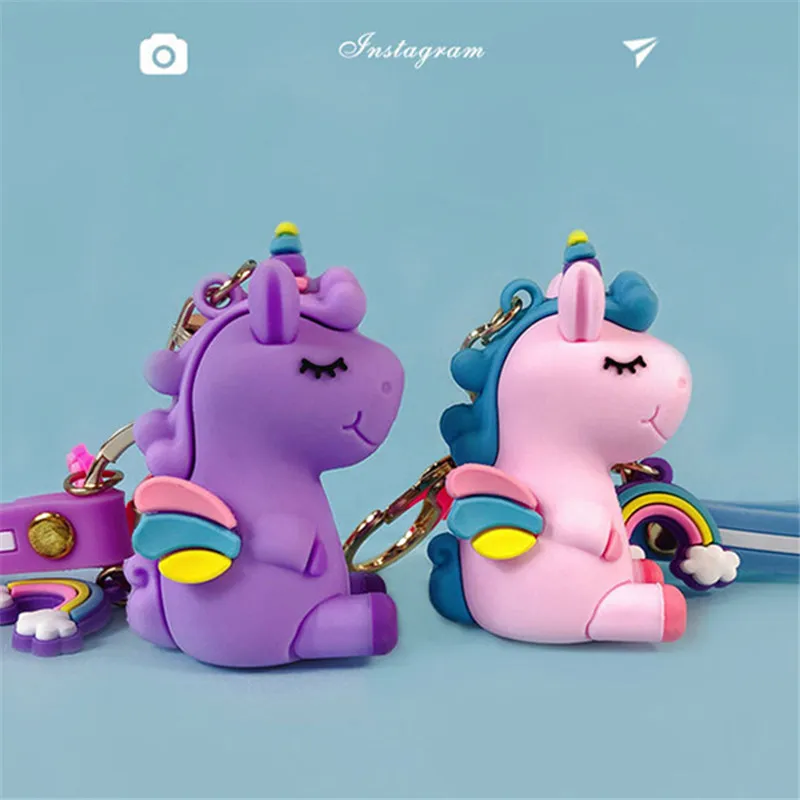 Фэнтезийный Радужный ПВХ-брелок в виде животного для мужчин и женщин украшение