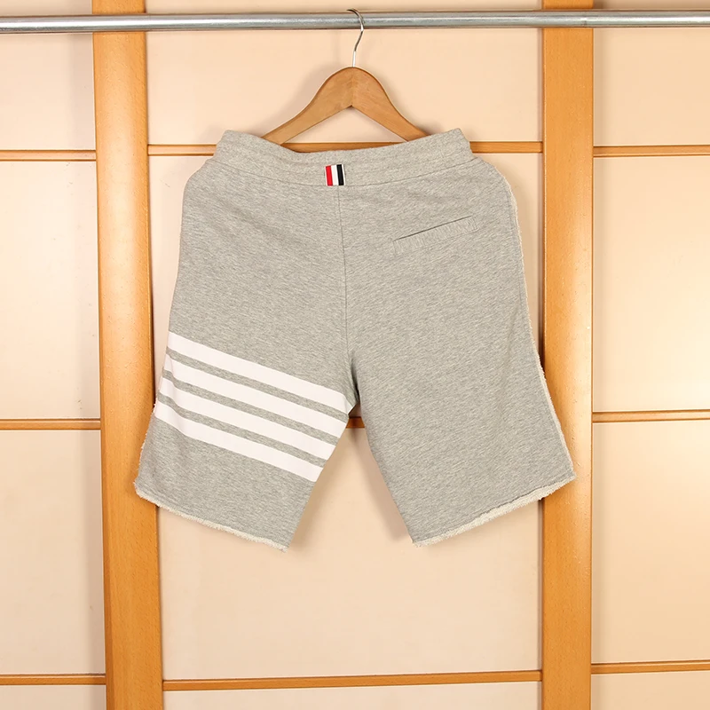 

Fashion TB Brand Casual Shorts Men Summer Sports tassel Trousers Mens Keen Length Striped Tasse Jogger Track Pants male