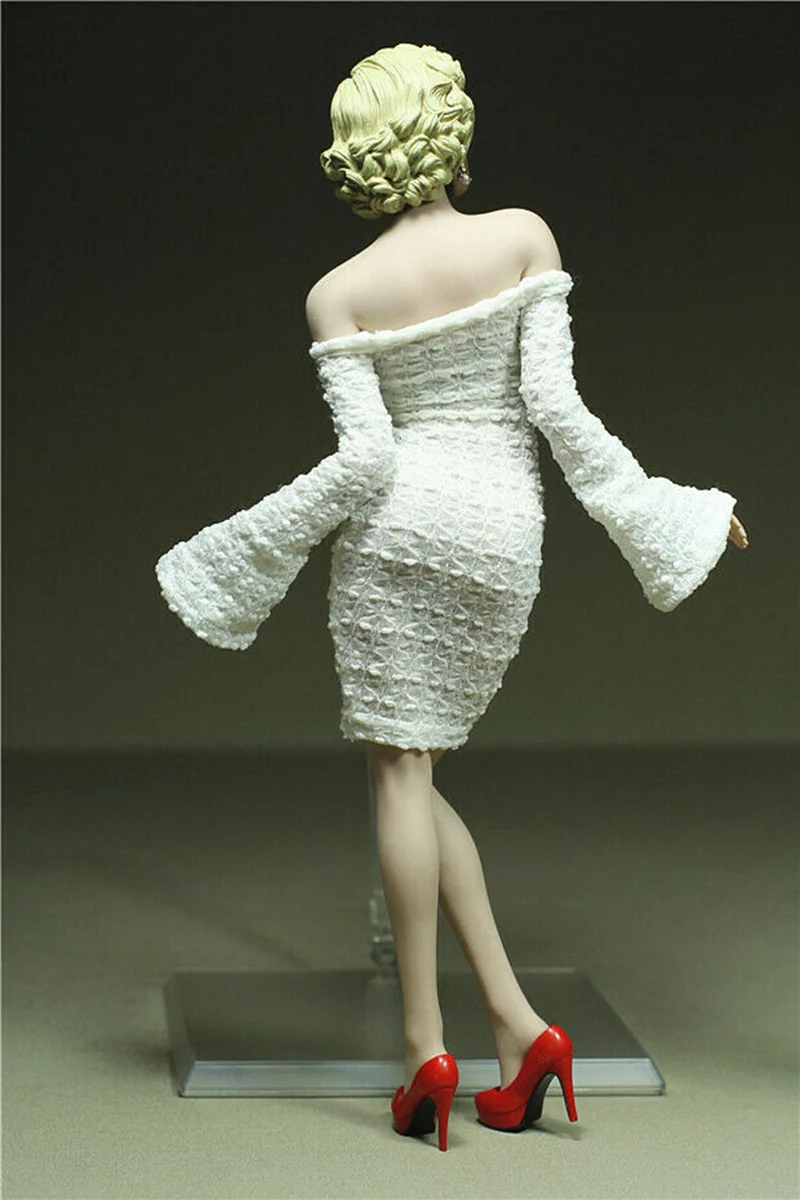 

1/6 Long Sleeve Skirt Clothes Hip Skirt Evening Dress Clothing Model For 12" Phicen Big Female White Bust Body