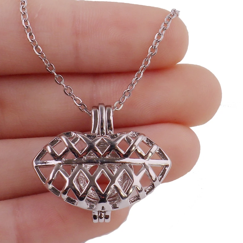 K1650 тусклый Серебряный медный большой сексуальный рот Bead жемчужная клетка