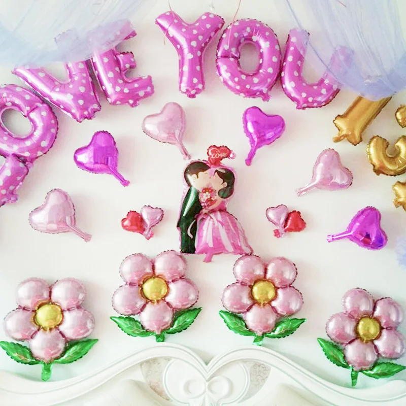 

Flower Foil Balloons Leaf Flower Baloon Birthday Party Wedding Decorations Party Suplies Globos Baby Shower Girls Children toys