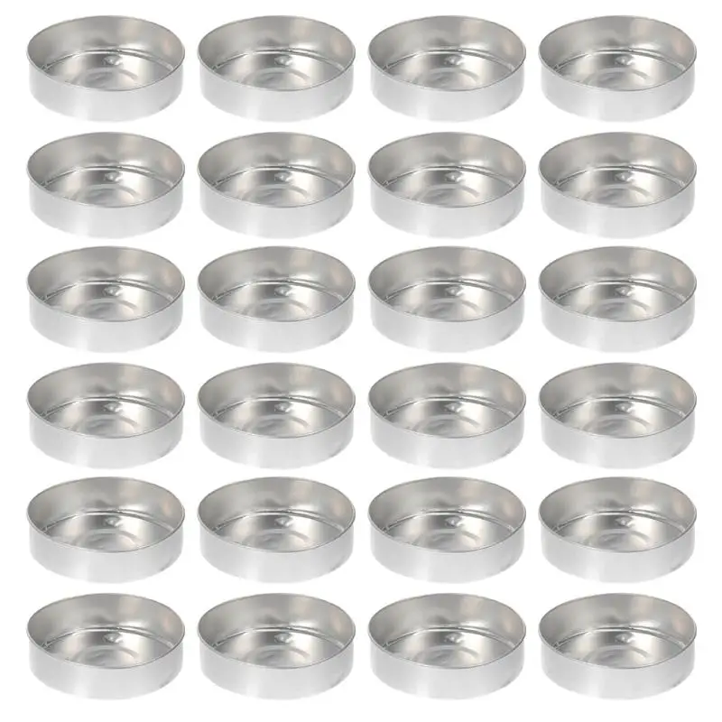 

50PCS Candle Cup Case Aluminum Tea Light Tin Metal Tea Light Cup Holder