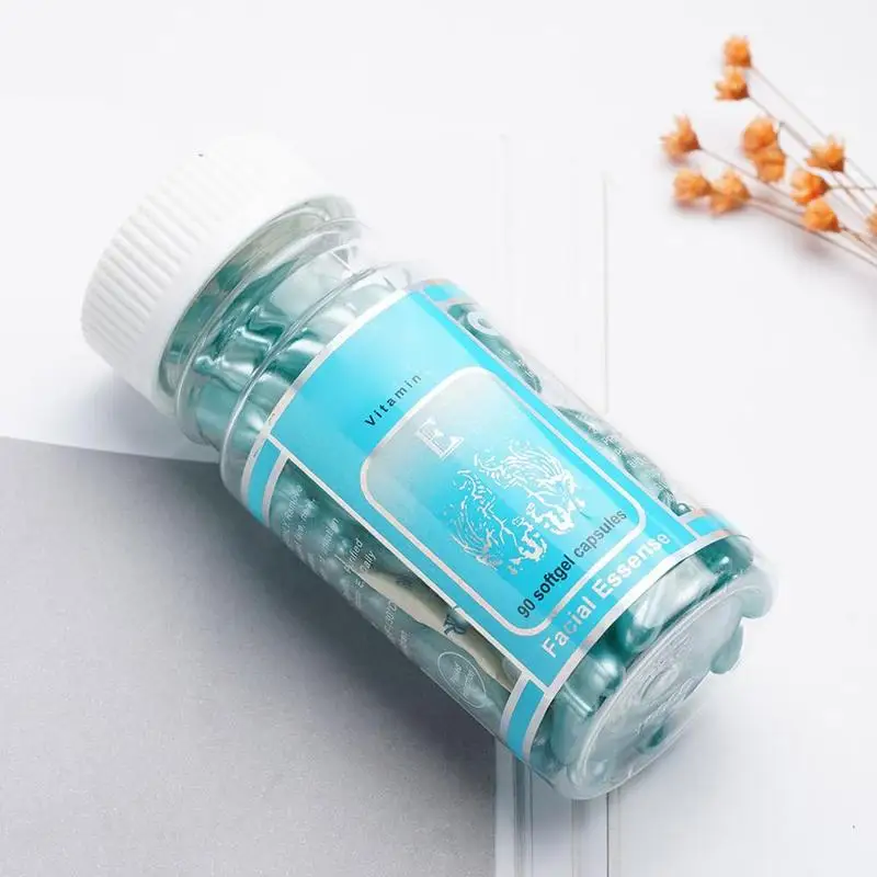 

90pcs Vitamin E Capsules Whiten Brighten Skin Aloe Vera Moisturizing Anti-aging Spot Acne Removing Serum Face Care for Women