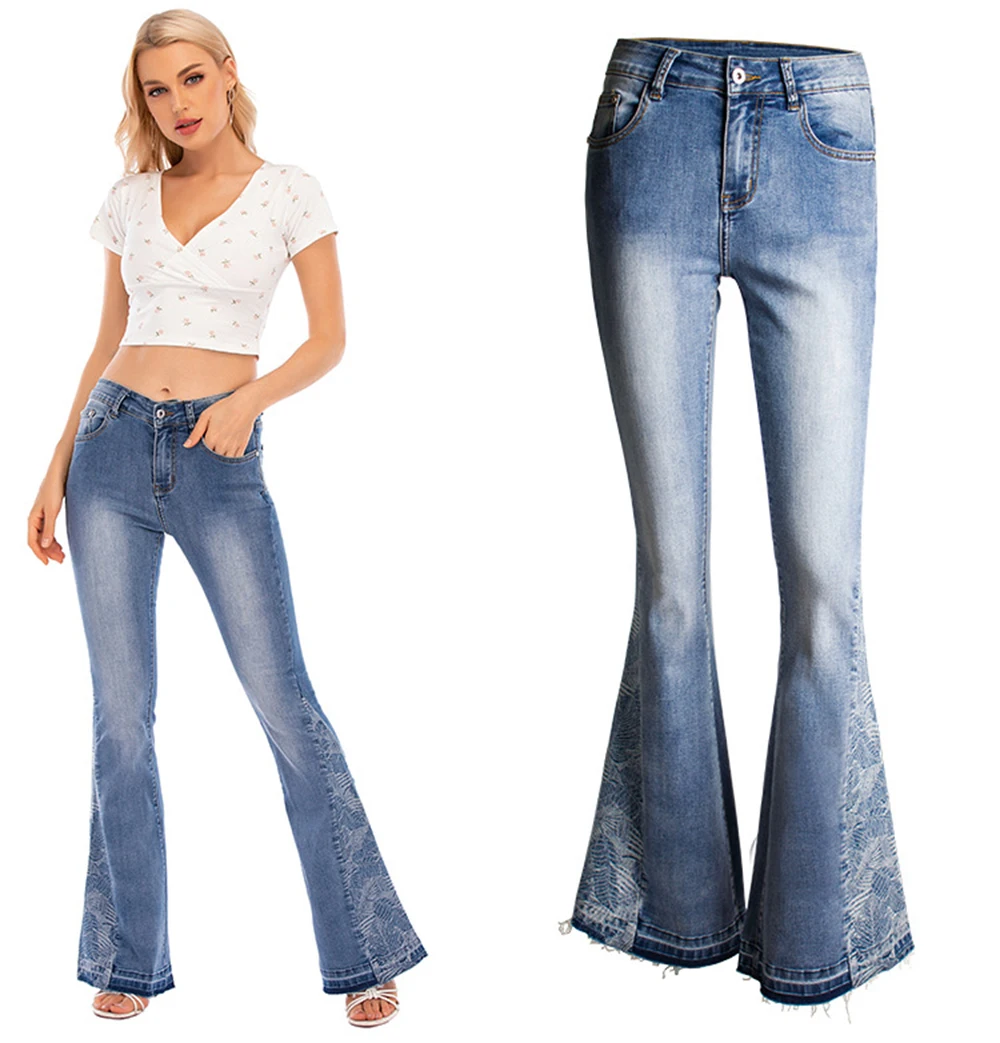 

Women’s Jeans Flared Jeans High Waist Mom Jeans Woman Trouse Jean Jean Women Clothing Women’s Pants Plus Size 2021 Autumn New