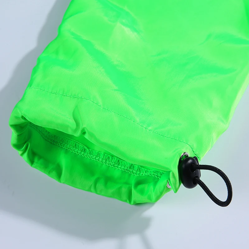 Goocheer Neon Green/женская Повседневная ветровка на молнии с пряжкой и длинным рукавом, новая модная уличная одежда, эластичное пальто с завязками