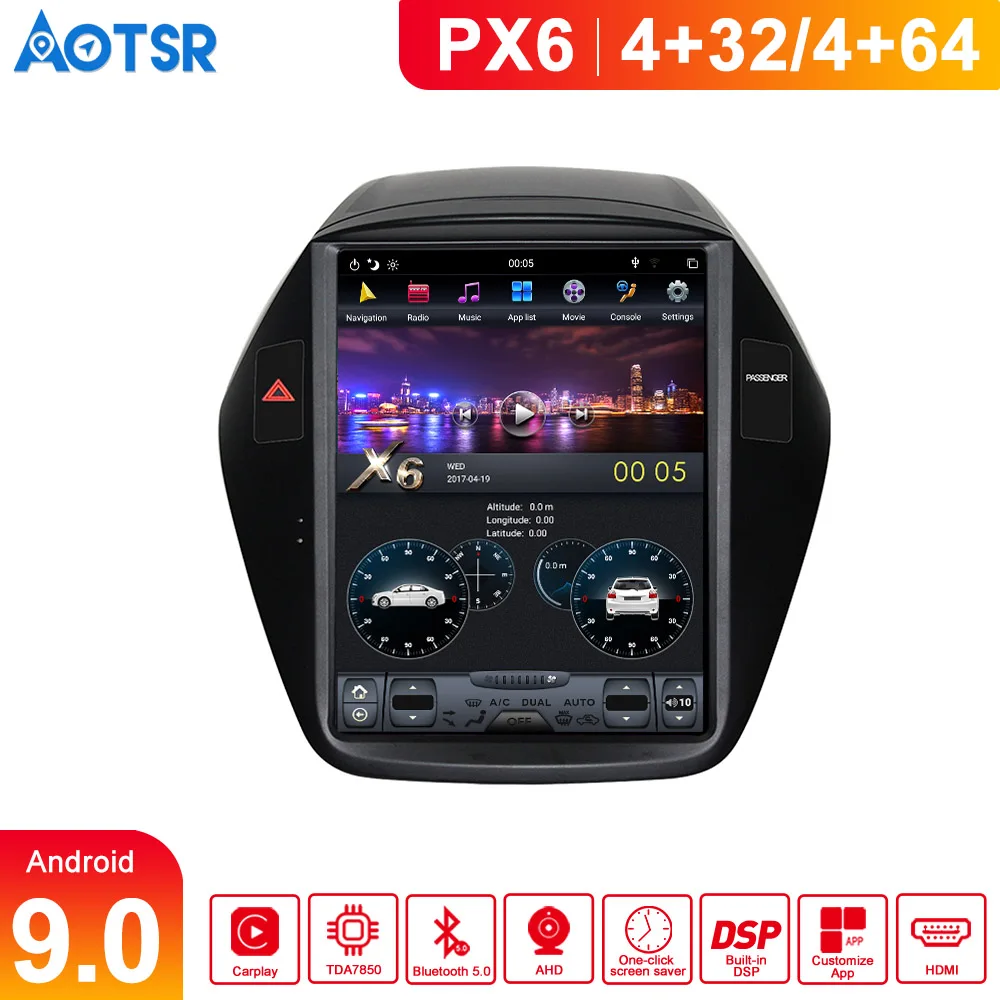 

DSP Vertical screen Tesla Style Android 9.0 Car multimedia GPS Player For Hyundai IX35 2009-2016 radio tape recorder head unit