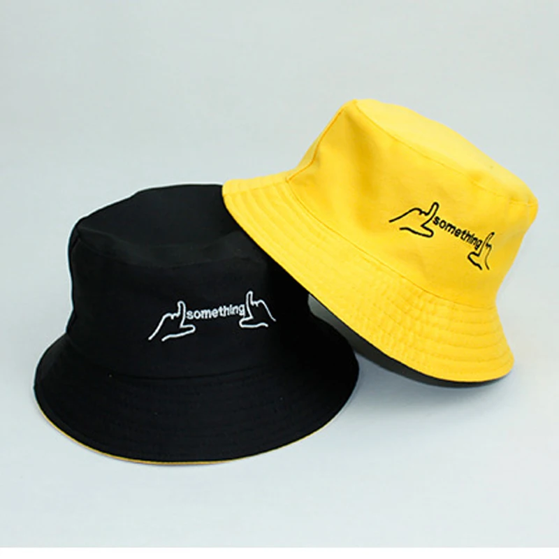 Рыбацкая шляпа с двусторонней вышивкой весенне летняя модная от солнца