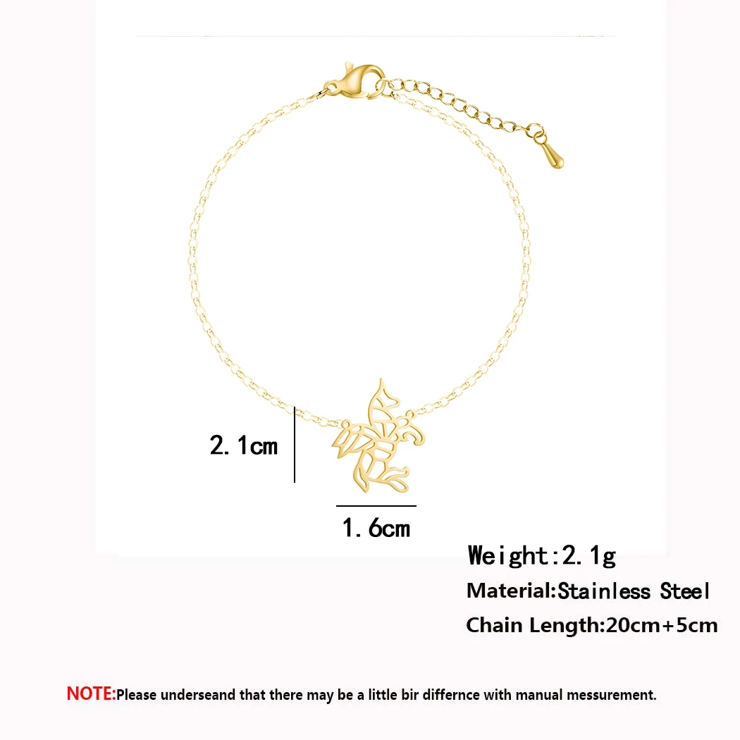 QIMING оригами Единорог женские браслеты летающая лошадь милые животные модные на