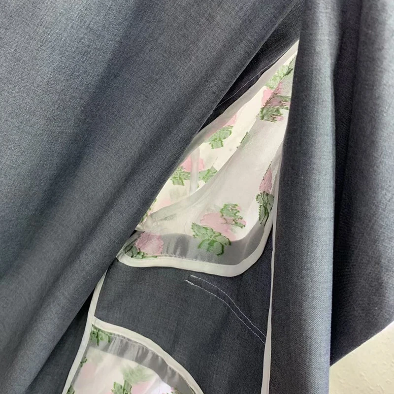 

TWOTWINSTYLE Casual Print Floral Blazer For Women Notched Long Sleeve Hit Color Loose Blazers Female Fashion New Clothing 2021