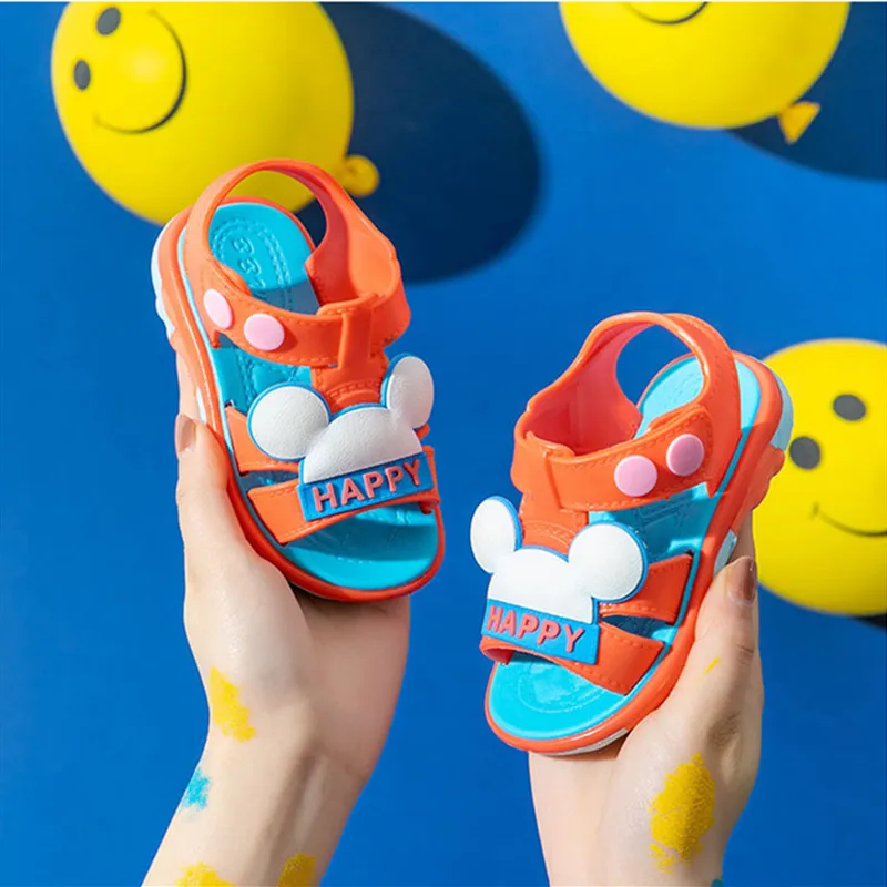 Новинка 2022 детские сандалии летние Нескользящие мягкие Мультяшные из пвх ярких