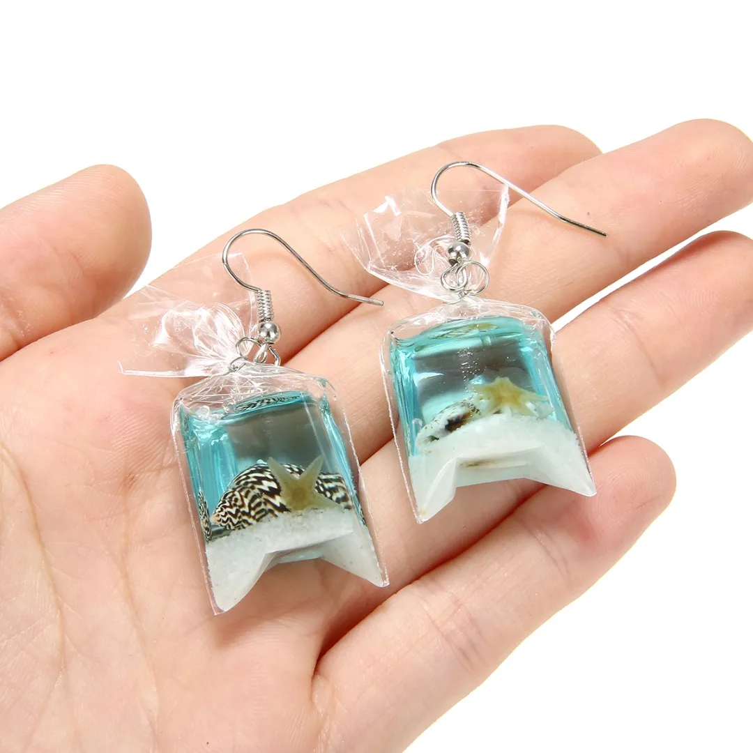 Модные висячие серьги Крючки для женщин морская звезда ракушка сумка воды