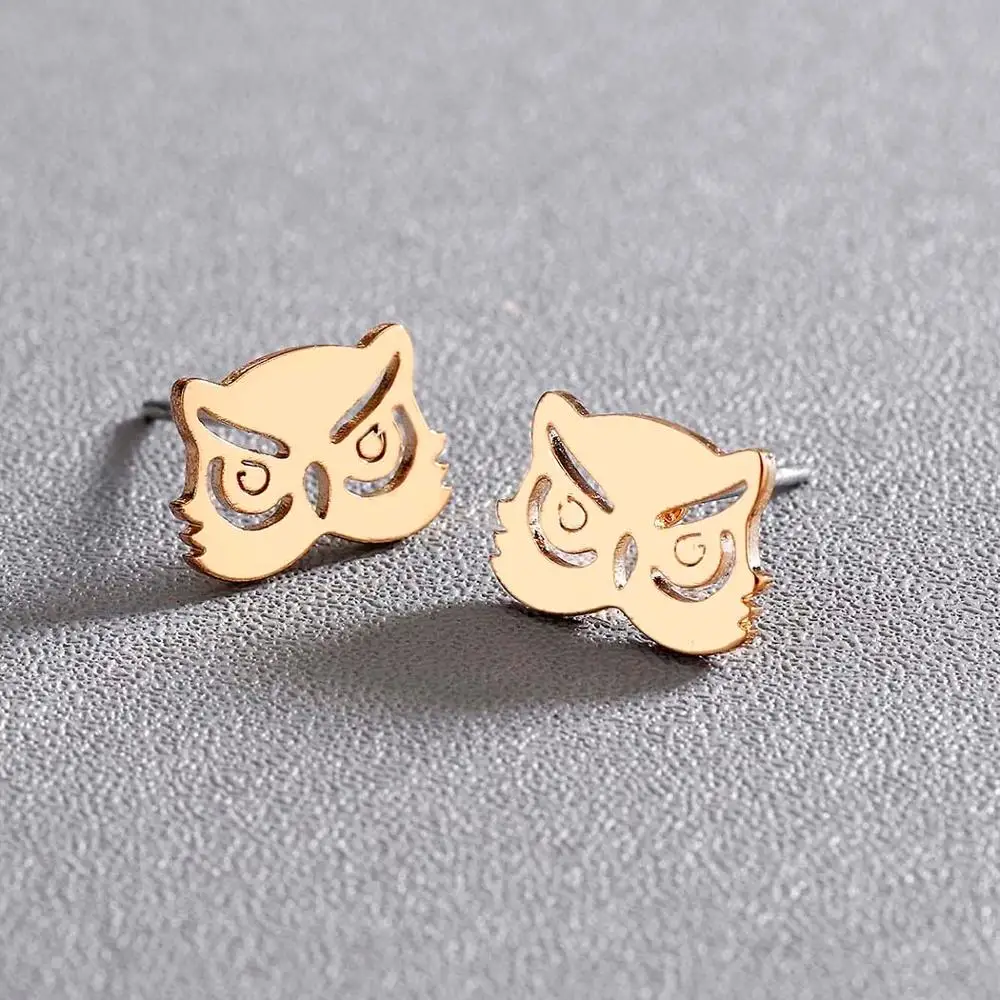 

Chereda Lovely Owl Stainless Steel Earrings Night Line Animal Stud Earrings for Women Jewelry Girlfriend Gift pendientes