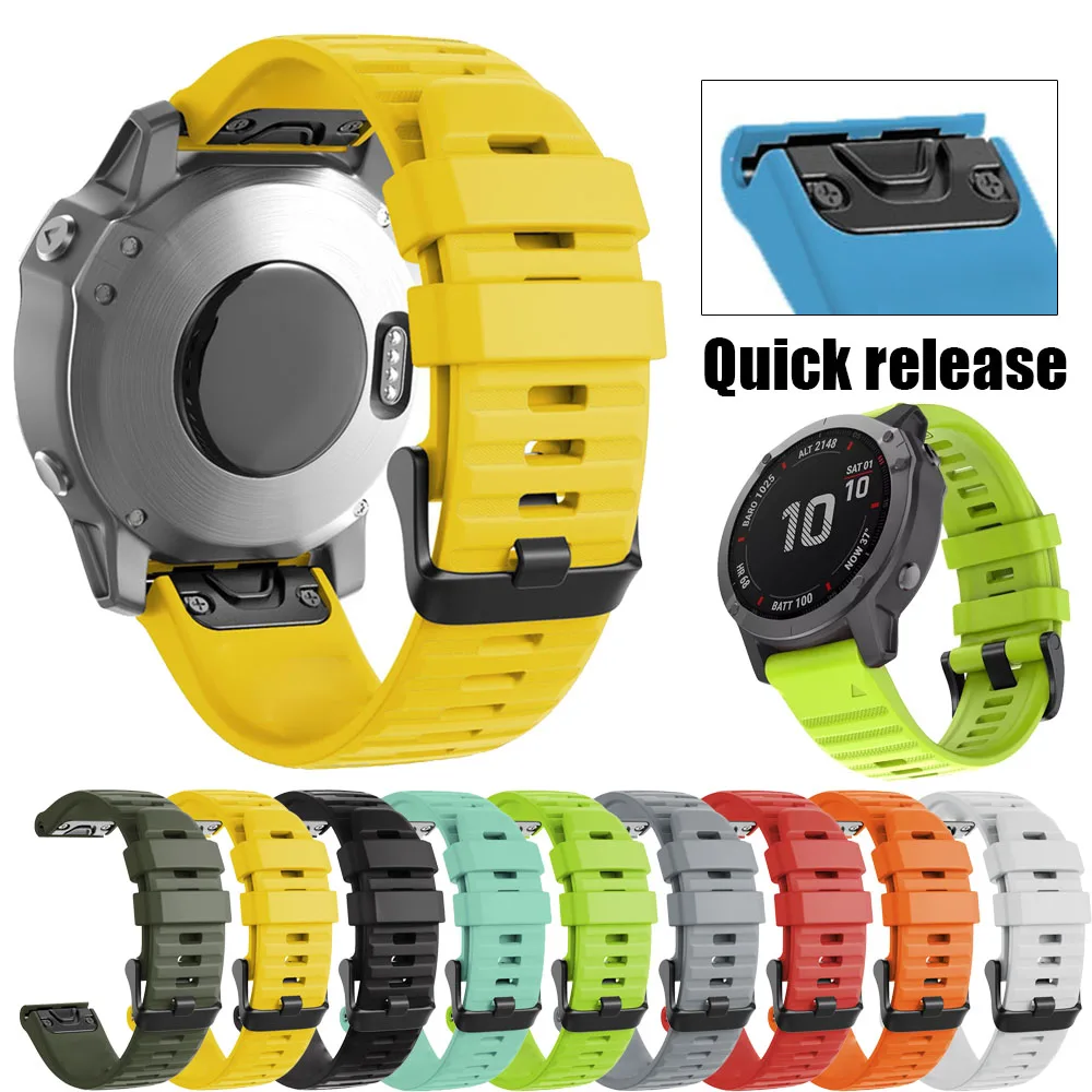 

QuickFit Smart Bands For Garmin Fenix 6S 6 6X Pro 5 5X 5S Plus 3HR Easyfit Silicone Band Descent MK2S 945 935 S60 Wrist Straps