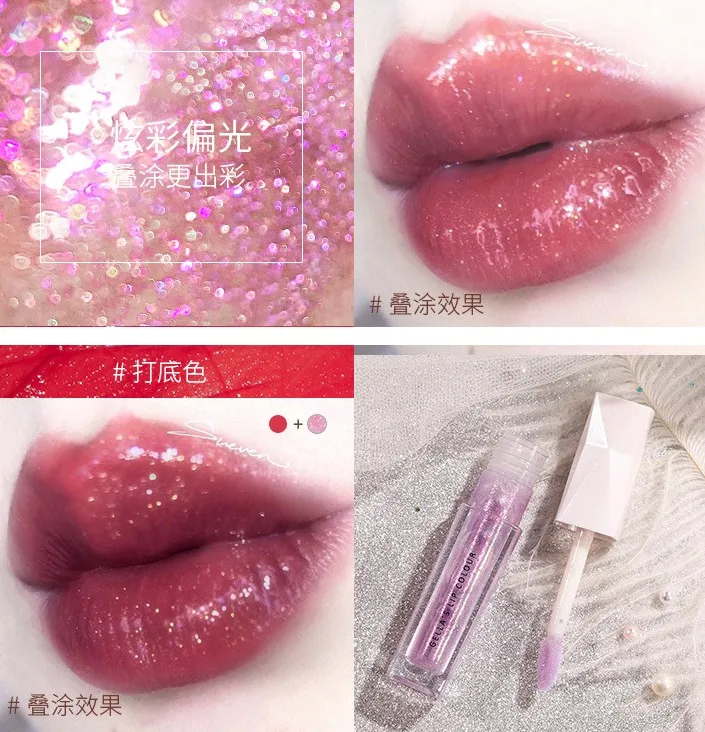 Мерцающий Блеск для губ прозрачный блеск жидкая помада матовая водостойкая