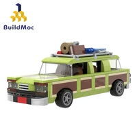 buildmoc wagon queen 1983 family truckster station wagon car educational assembled models building blocks small bricks toys