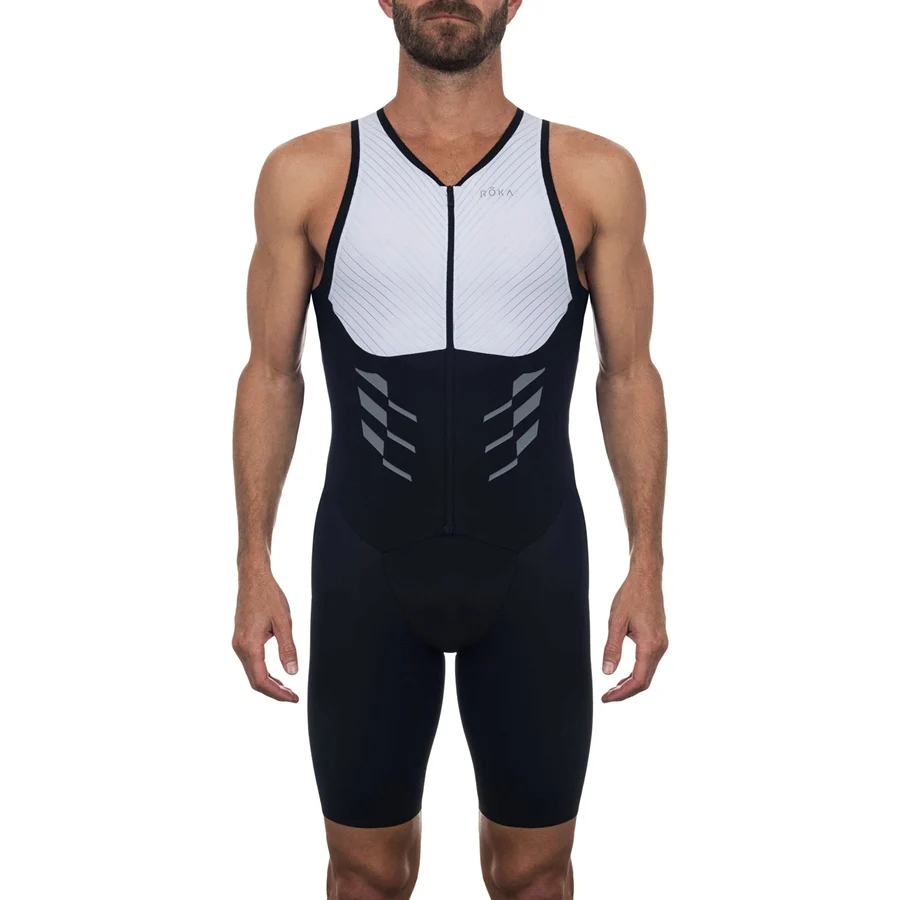 Фото Мужской костюм для велоспорта Roka черный триатлона без рукавов одежда на лето