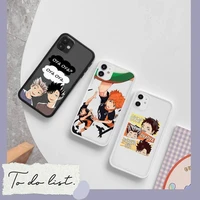 anime oya haikyuu volleyball phone cases matte transparent for iphone 7 8 11 12 plus mini x xs xr pro max cover