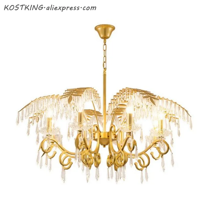 

luxury design modern living room crystal chandelier lighting gold dinning room light fixtures AC110V 220V