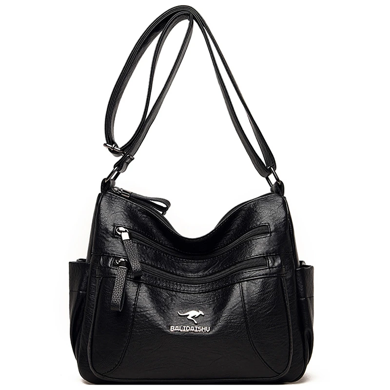 

Элегантная брендовая дизайнерская женская сумка через плечо из искусственной кожи с прошитыми нитями, большая однотонная сумка на плечо, с...