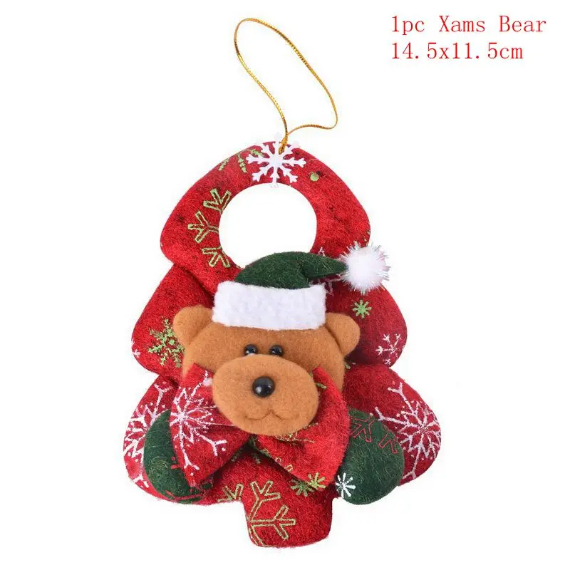 1PC 14.5x11.5cm Рождественский деко куклы забавная Рождественская елка Висячие носки Санта Клауса Подарок вечерние Декор новогодние подарки для детей орнамент с рождественской елкой - Цвет: 1PC 14.5x11.5cm