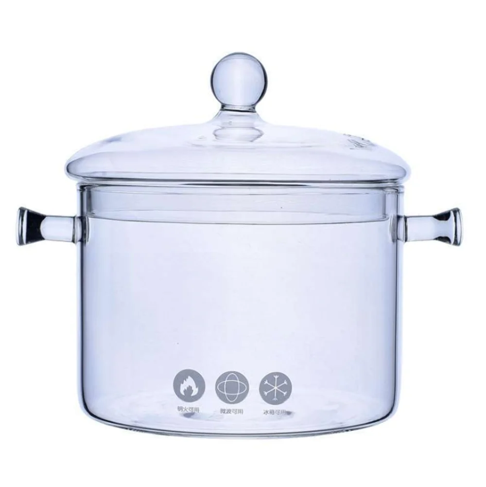 

Hot Sale Borosilicate Glassware Glass Boil Soup Pot Clear Glass Cooking Pot Pyrex Clear pot for Cooking